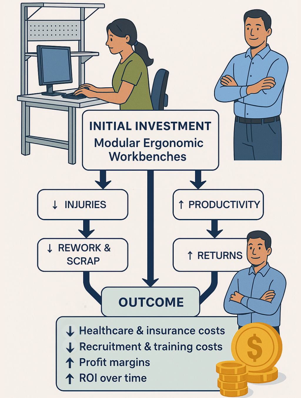 Cost Savings with ergonomic modular workbench