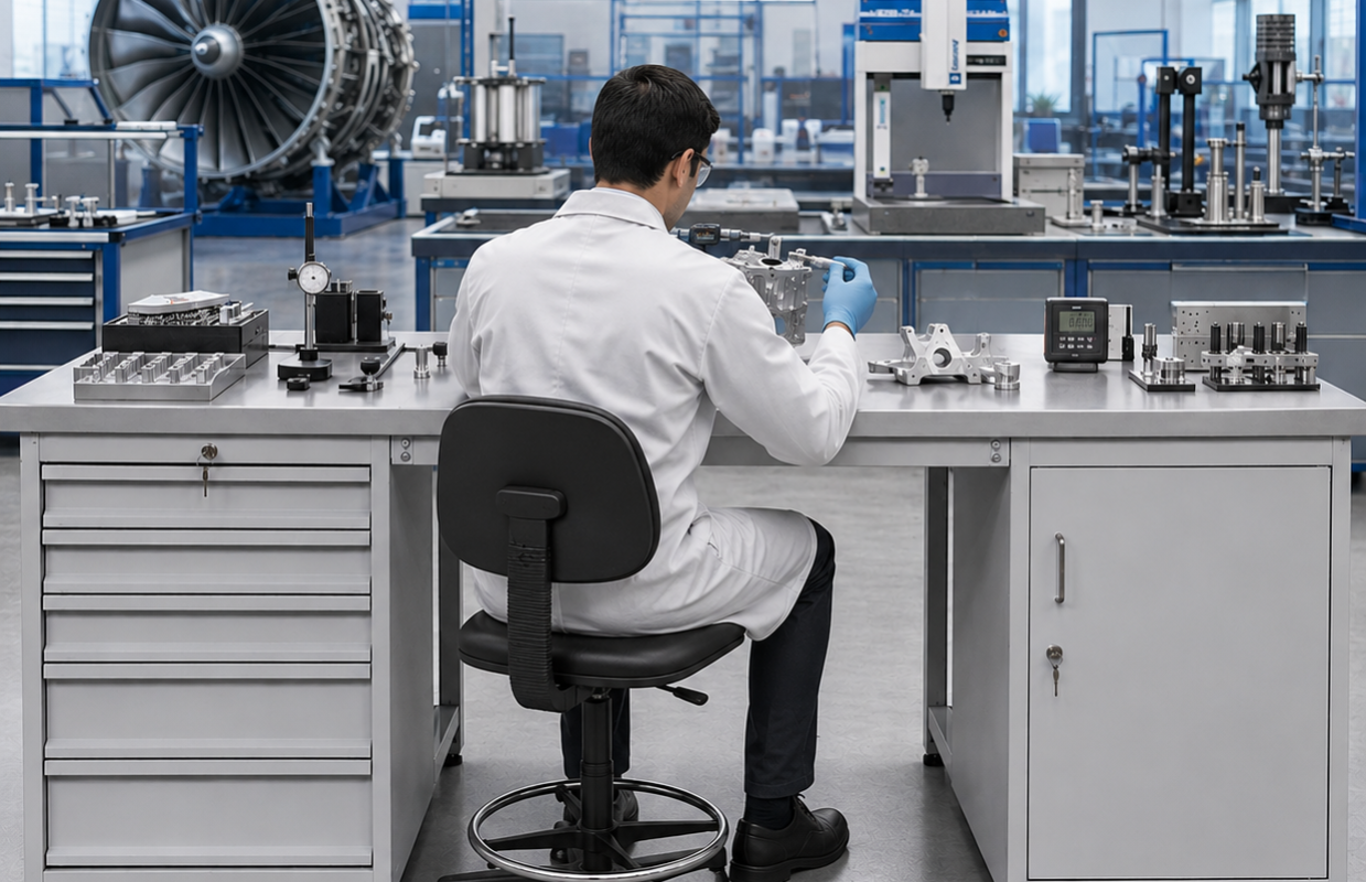 Quality Inspection, Calibration & Metrology workstation in aerospace