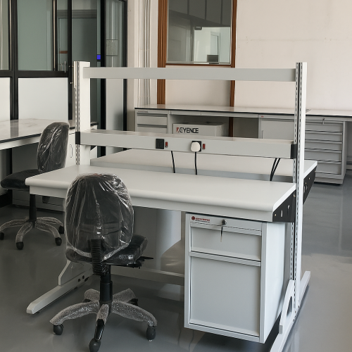 back to back flexi workstation for rubber and metal testing area